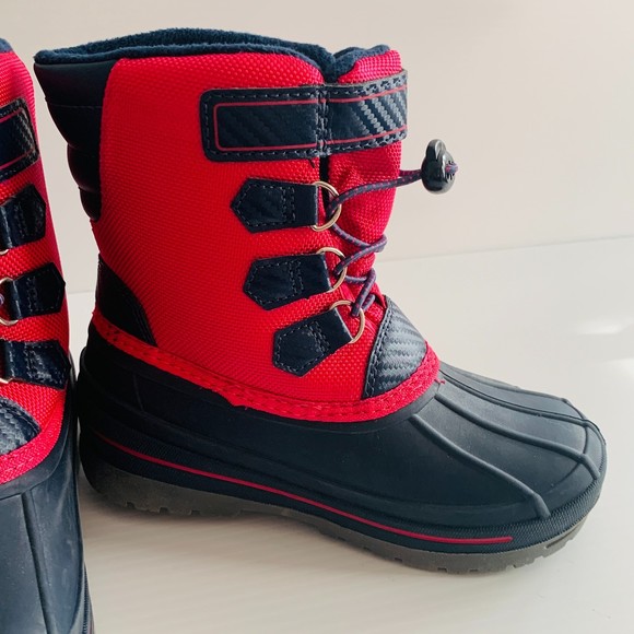 Girl's Size 12 Wonder Nation Insulated Fleece Lined Winter Snow Boots Pink/Navy - Picture 3 of 10